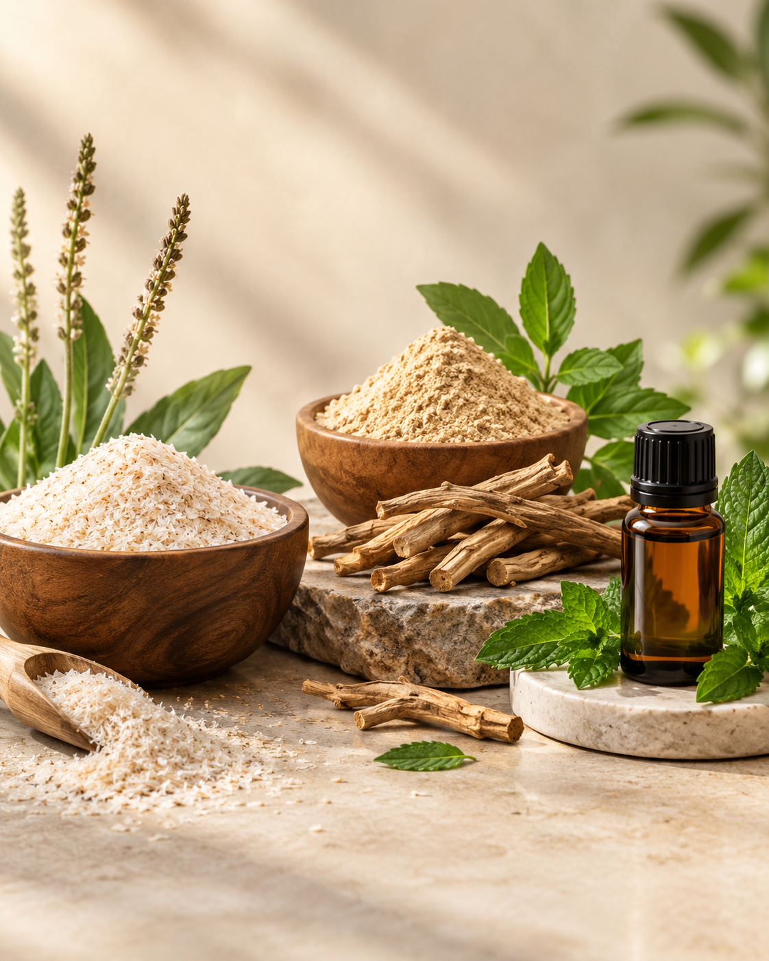 Ashwagandha, Peppermint Oil and Isabgol
